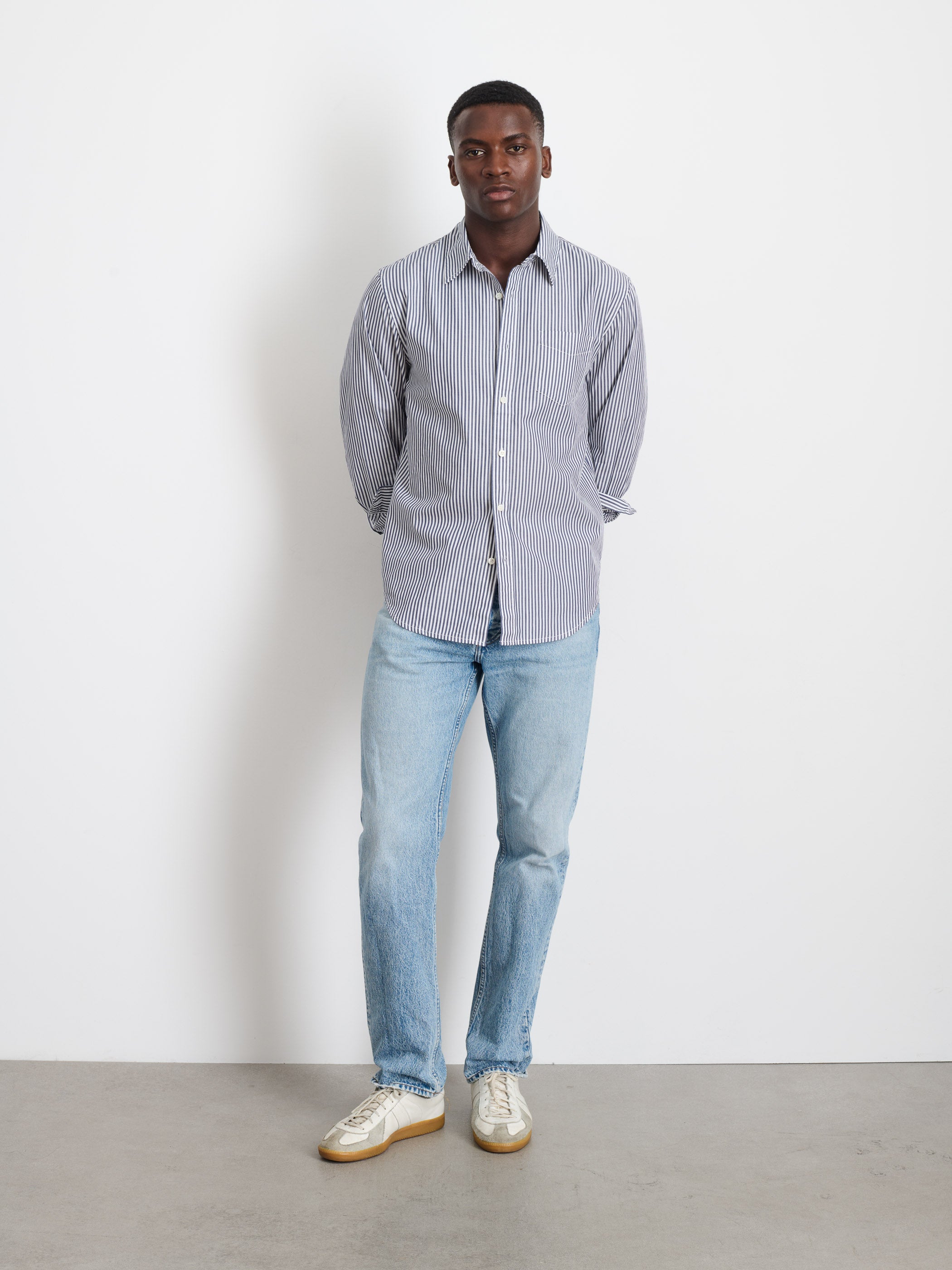 Mill Shirt in Striped Cotton Poplin