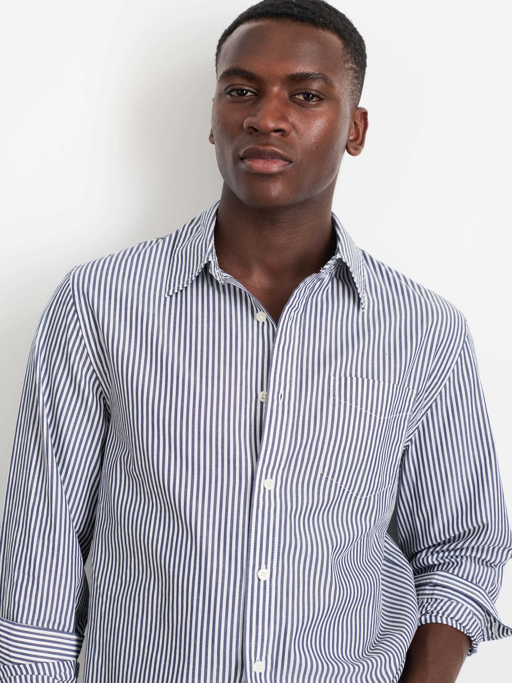 Mill Shirt in Striped Cotton Poplin