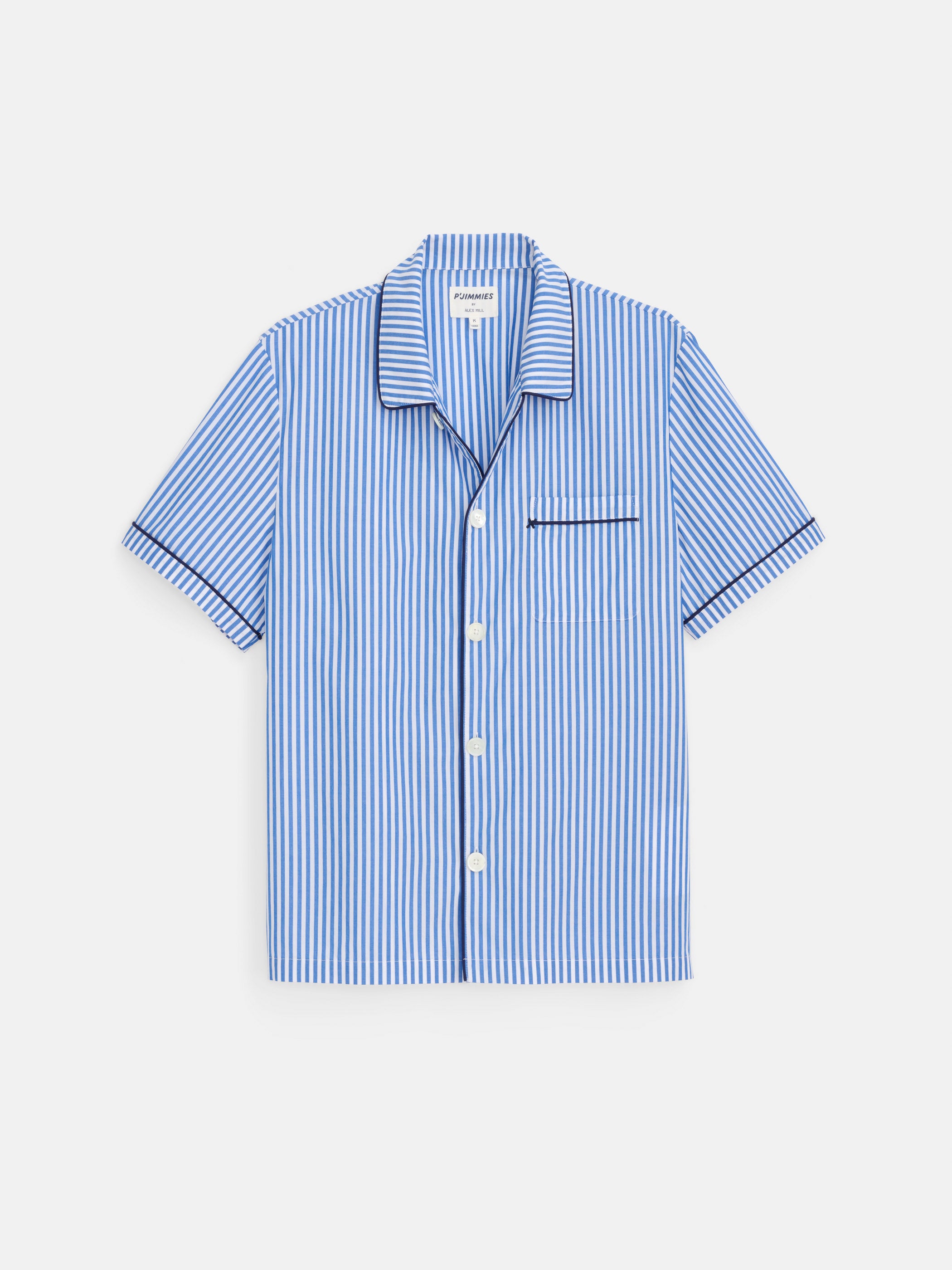 P'Jimmies Short Sleeve Sleep Shirt In Stripe