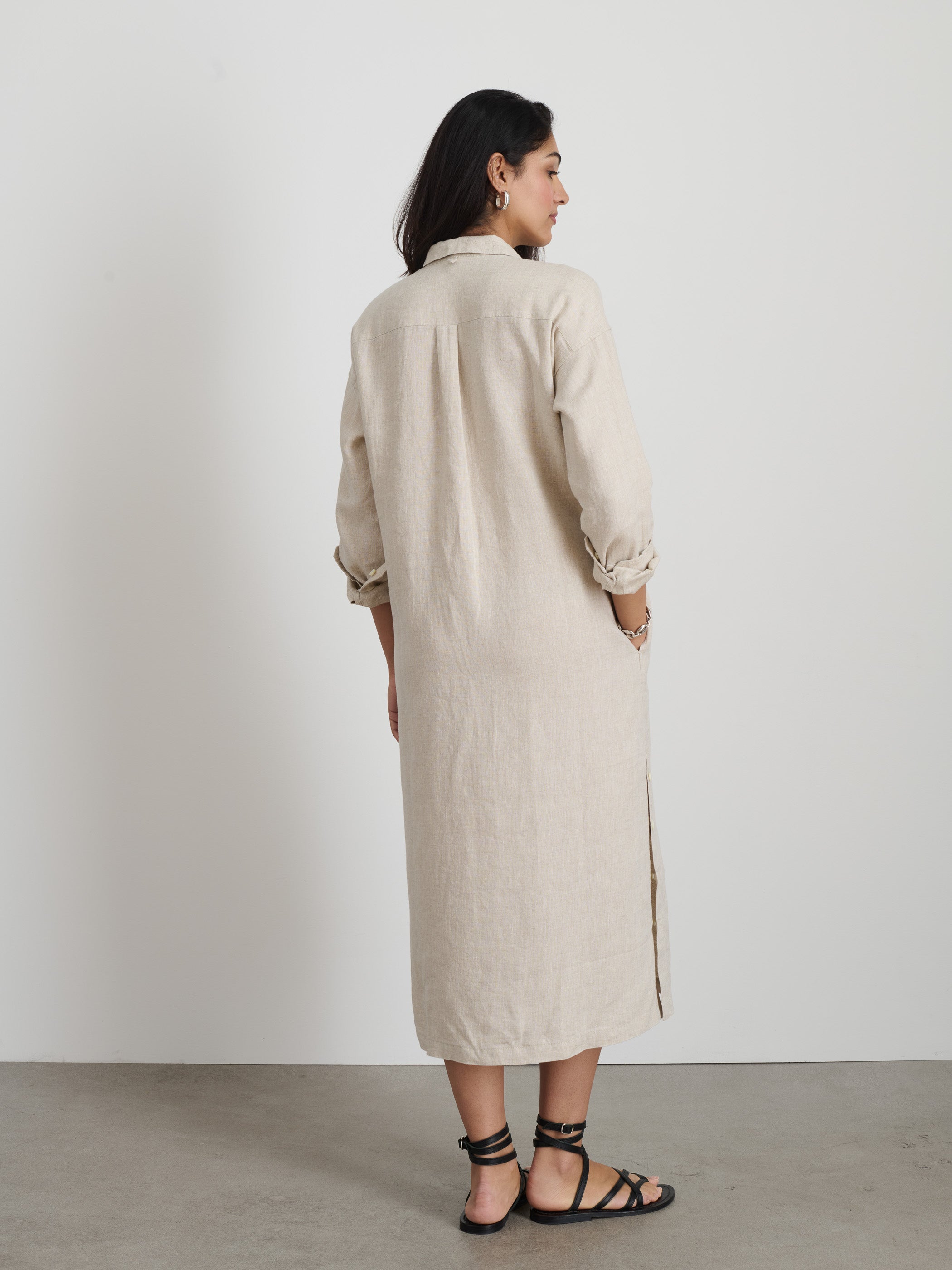 Kerry Shirtdress In Flax Linen