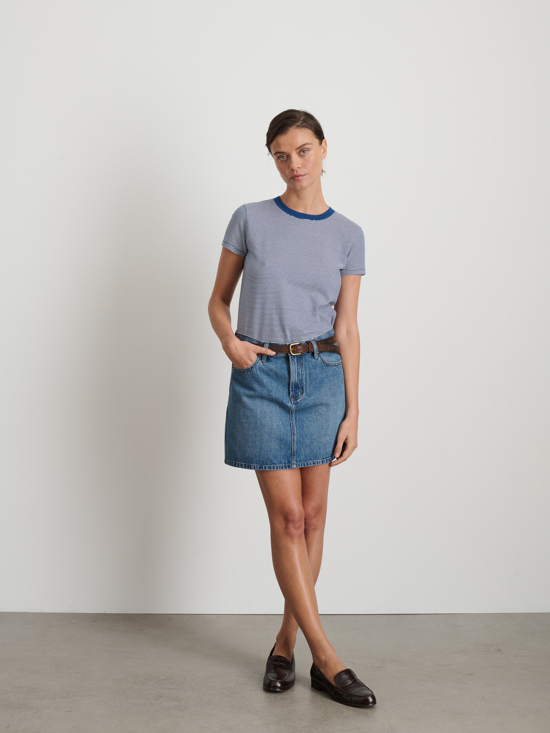 Andie Mini Skirt in Denim