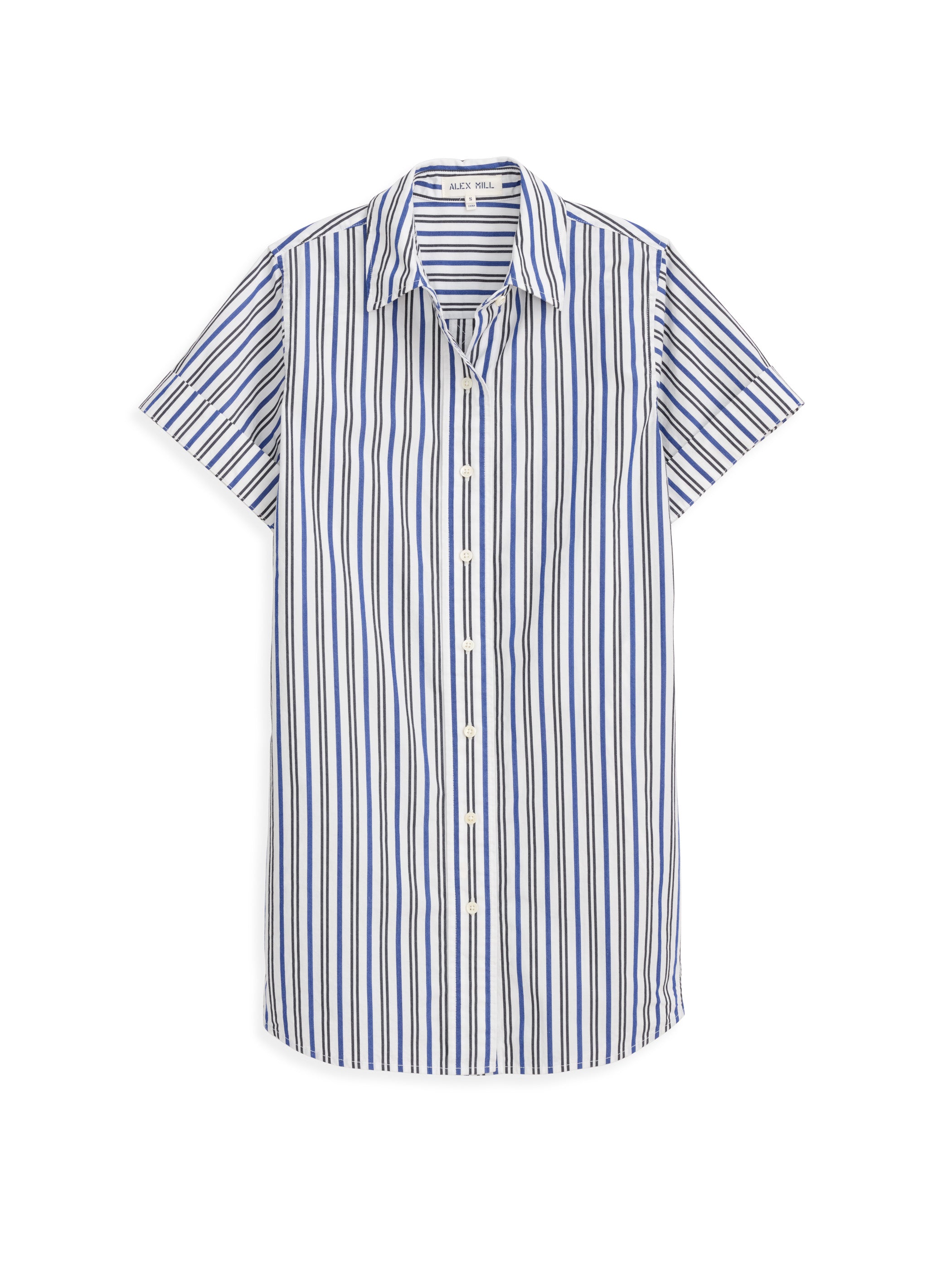 Julia Shirt Dress In Striped Cotton Poplin