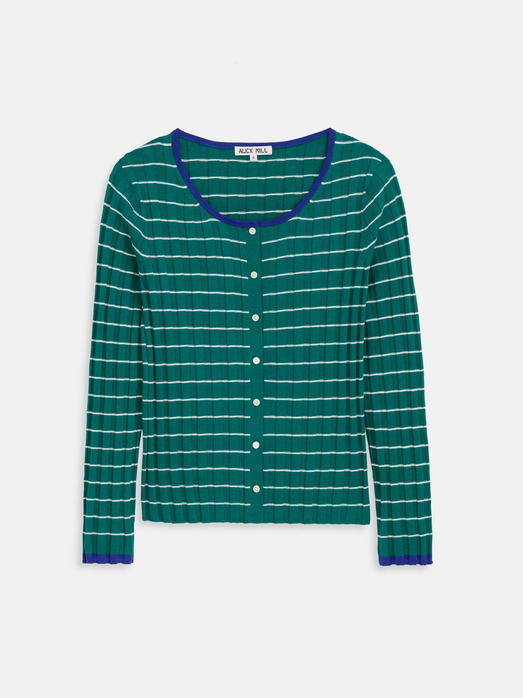 Cerise Ribbed Cardigan in Cotton Cashmere