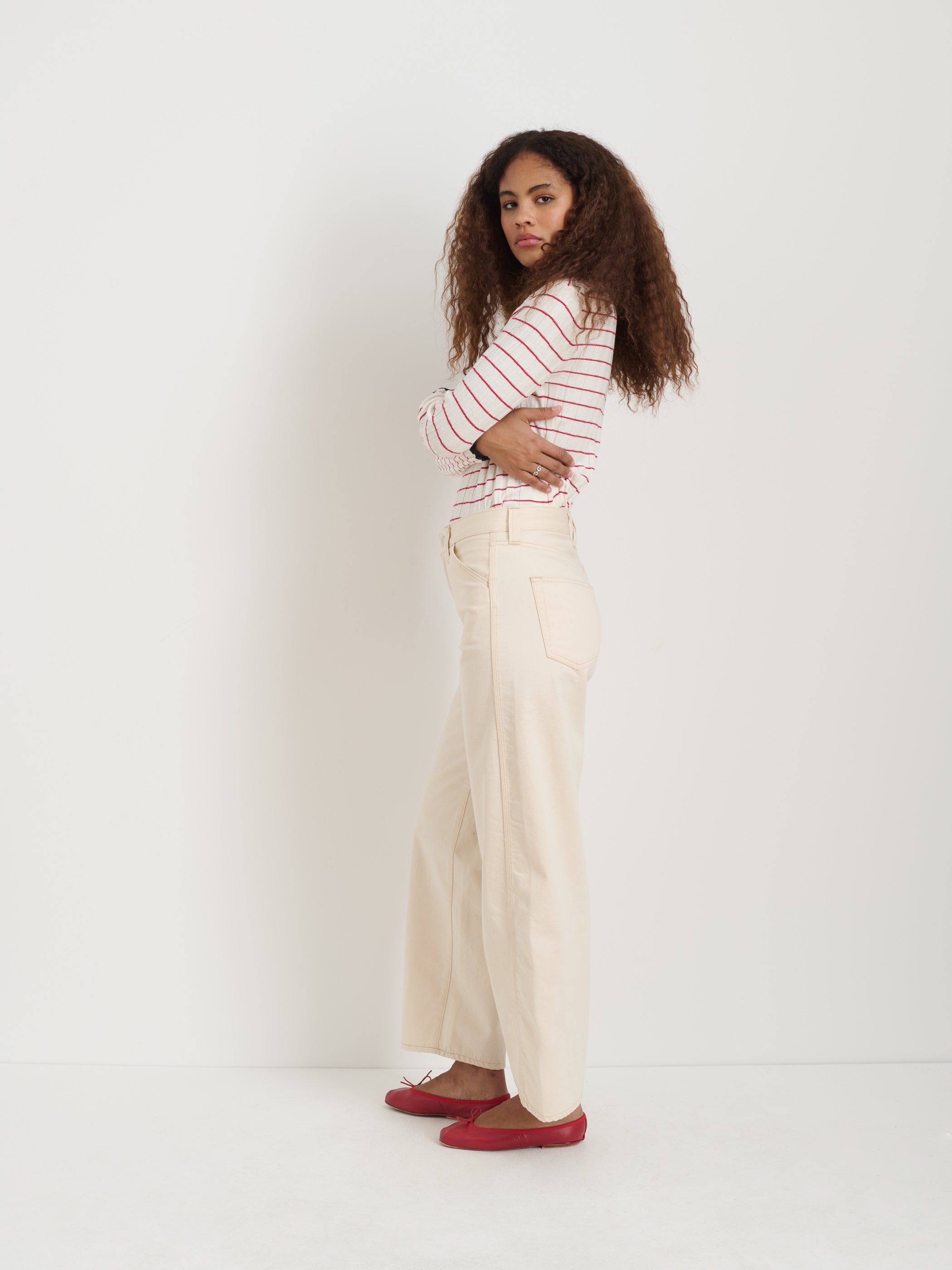 Cerise Ribbed Cardigan in Cotton Cashmere