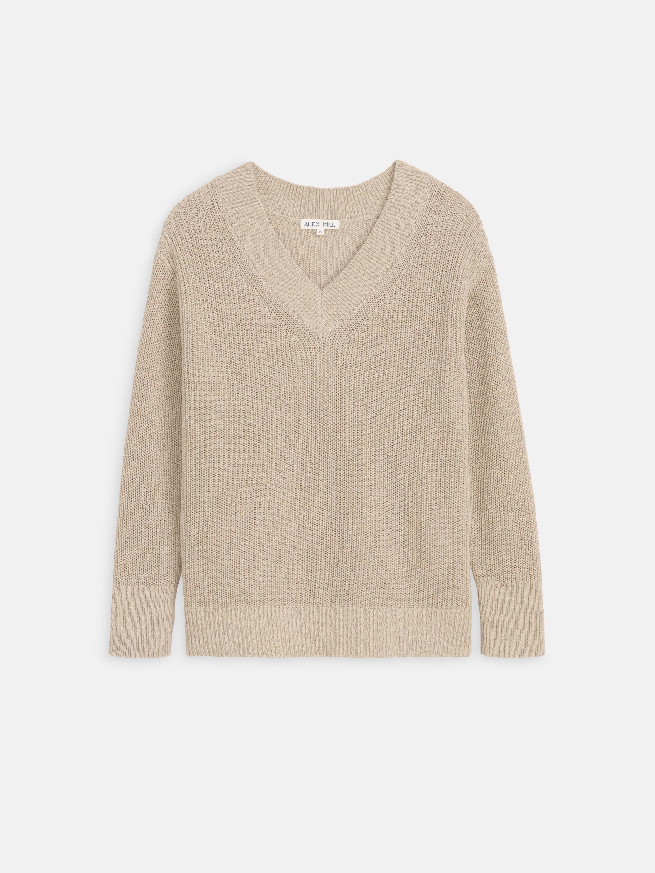 Arielle V Neck Sweater In Cotton Linen