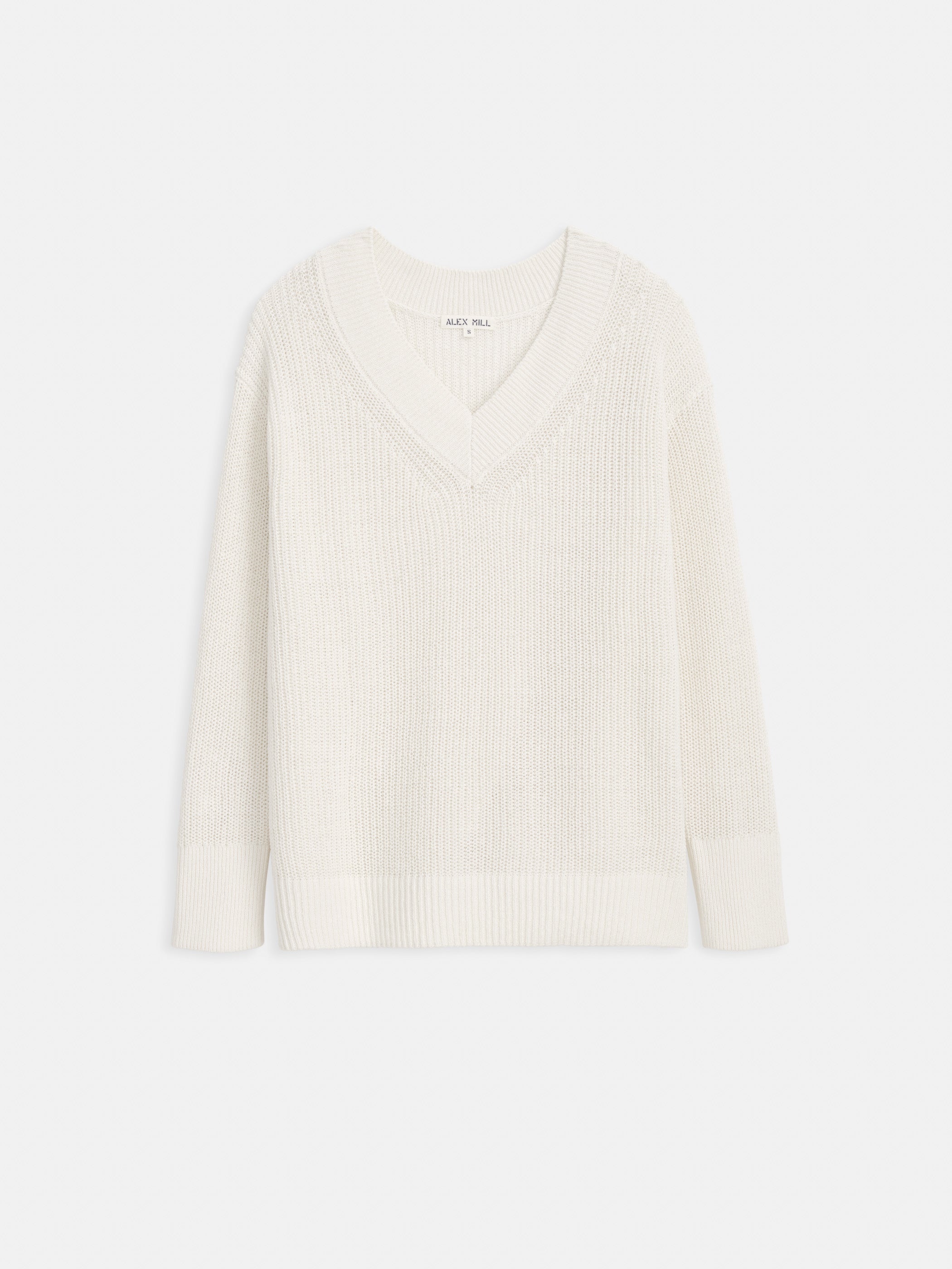 Arielle V Neck Sweater In Cotton Linen