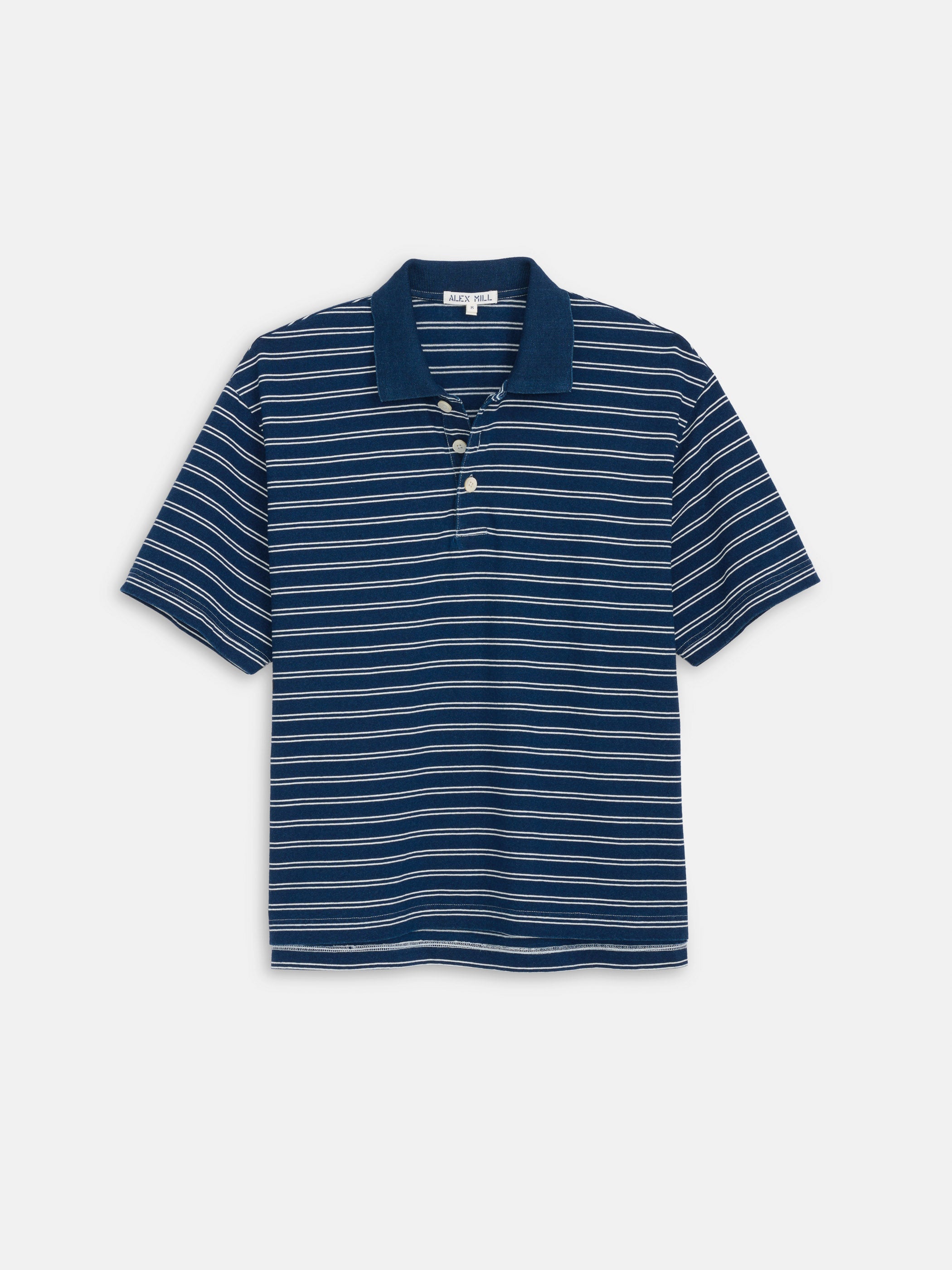 Lucas Polo In Indigo Double Stripe