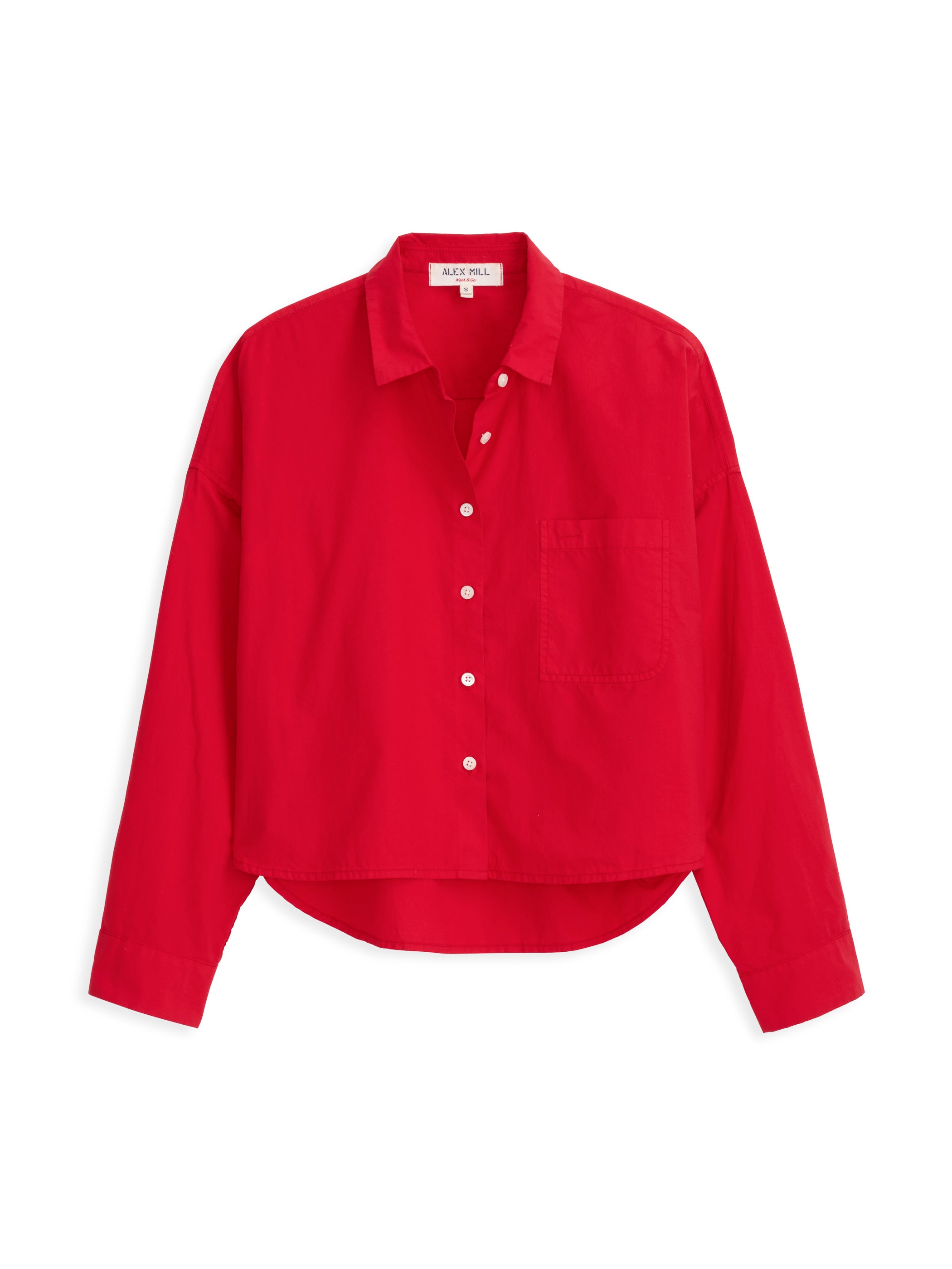 Cropped Jo Shirt in Cotton Poplin