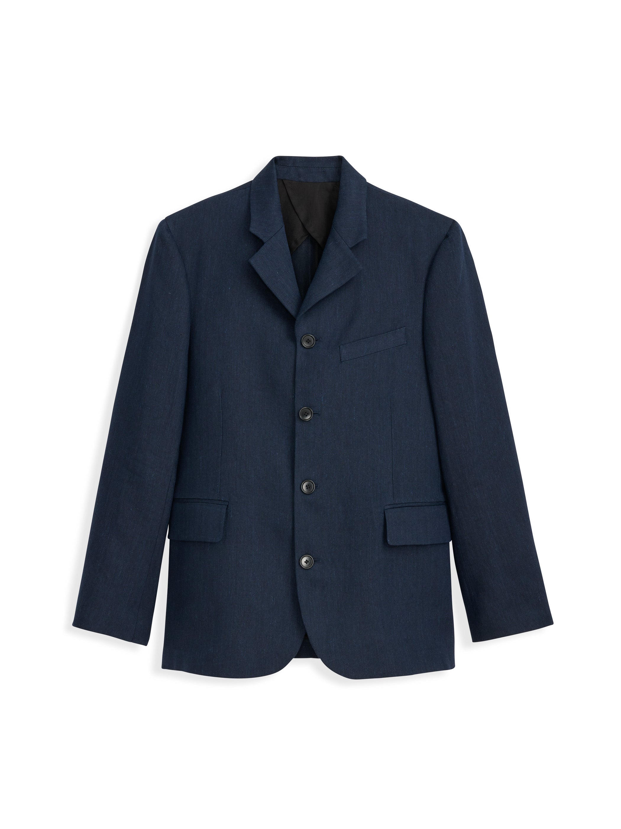Daniel Four Button Blazer In Linen Herringbone