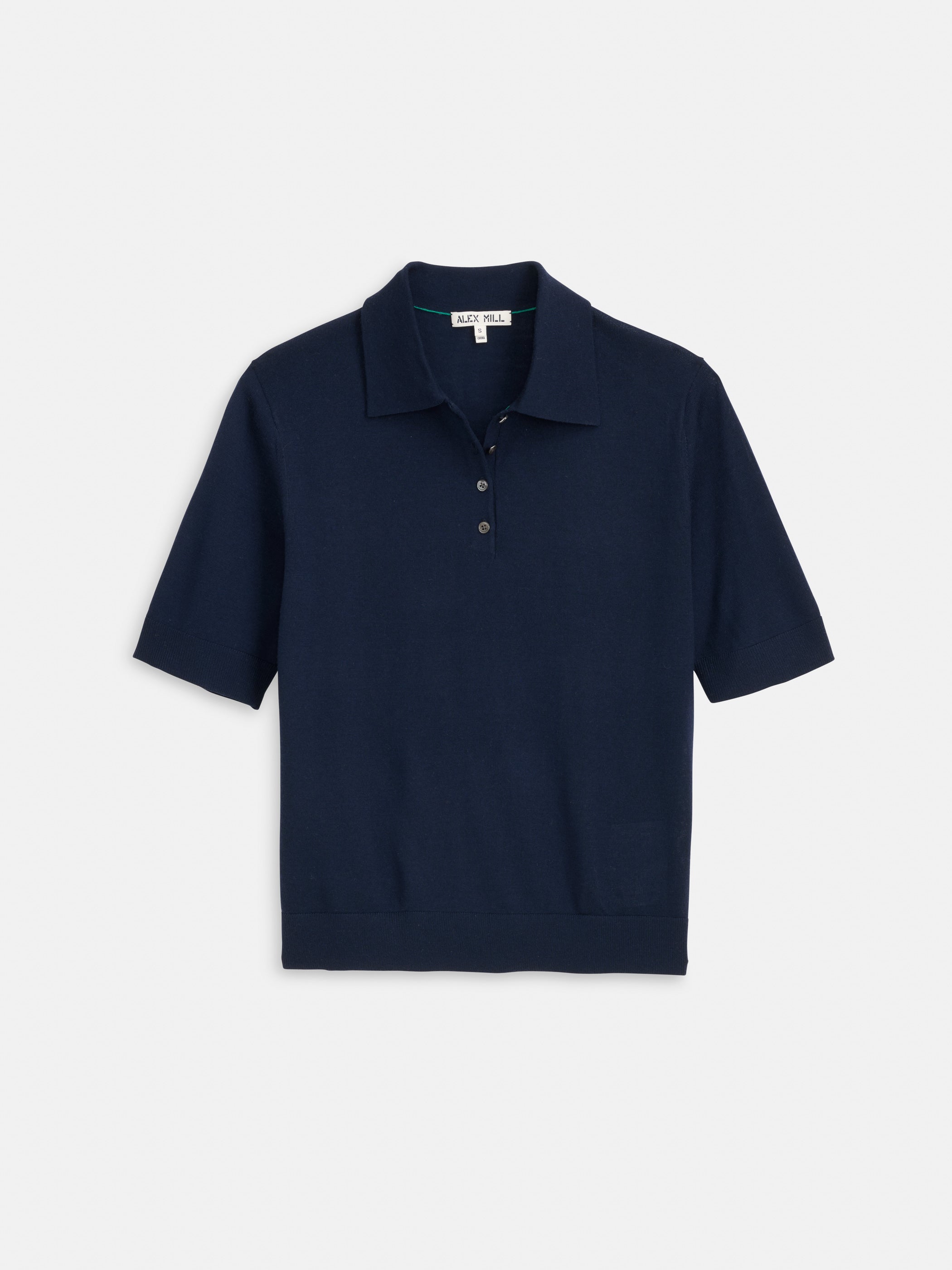 Ava Short Sleeve Polo in Extrafine Merino Wool