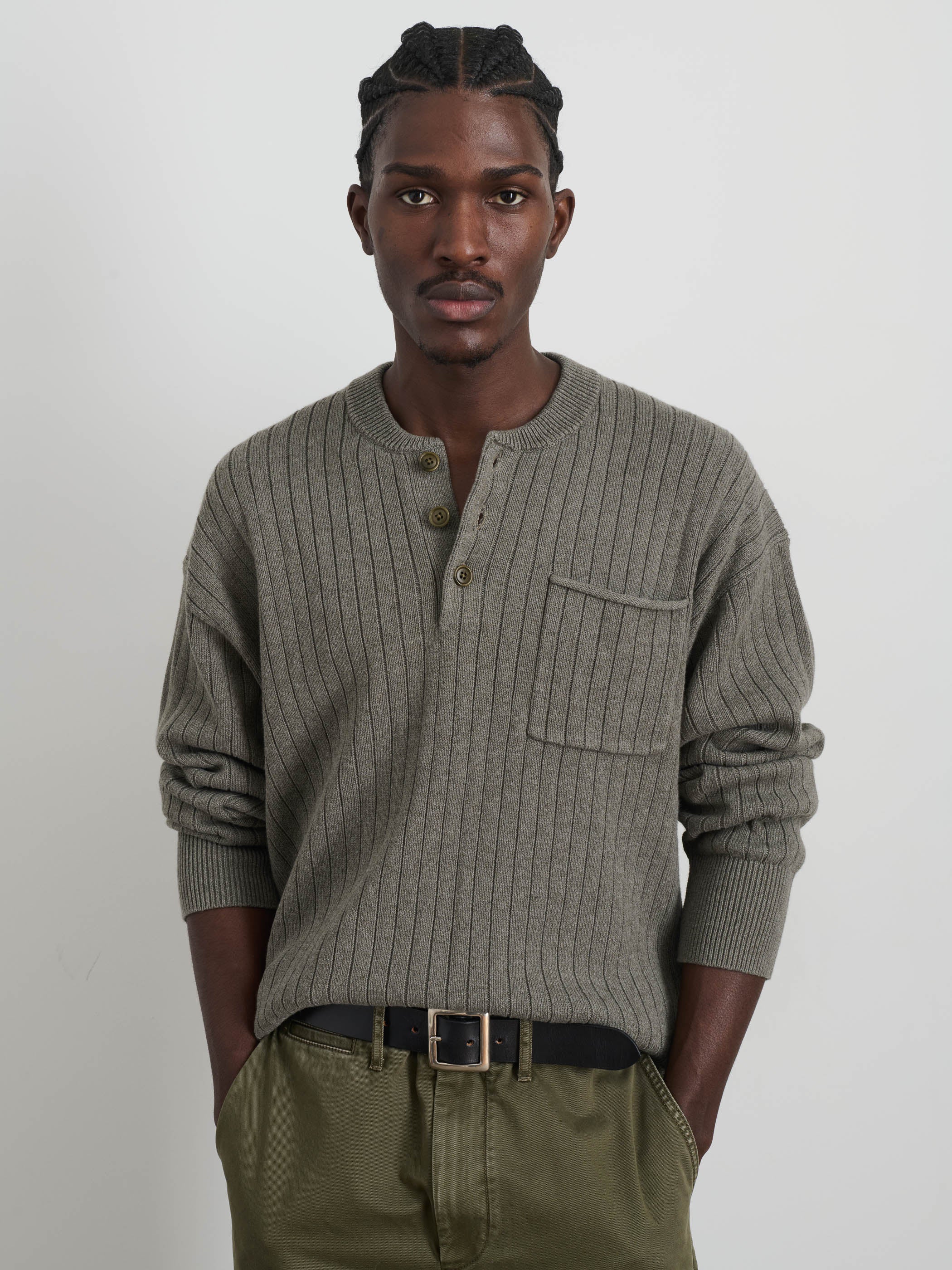 Sawyer Ribbed Henley Sweater