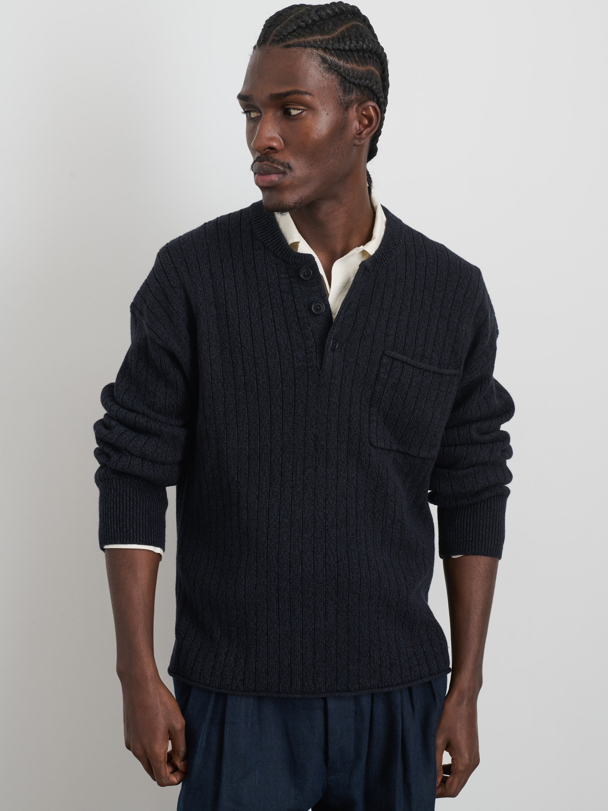 Sawyer Ribbed Henley Sweater