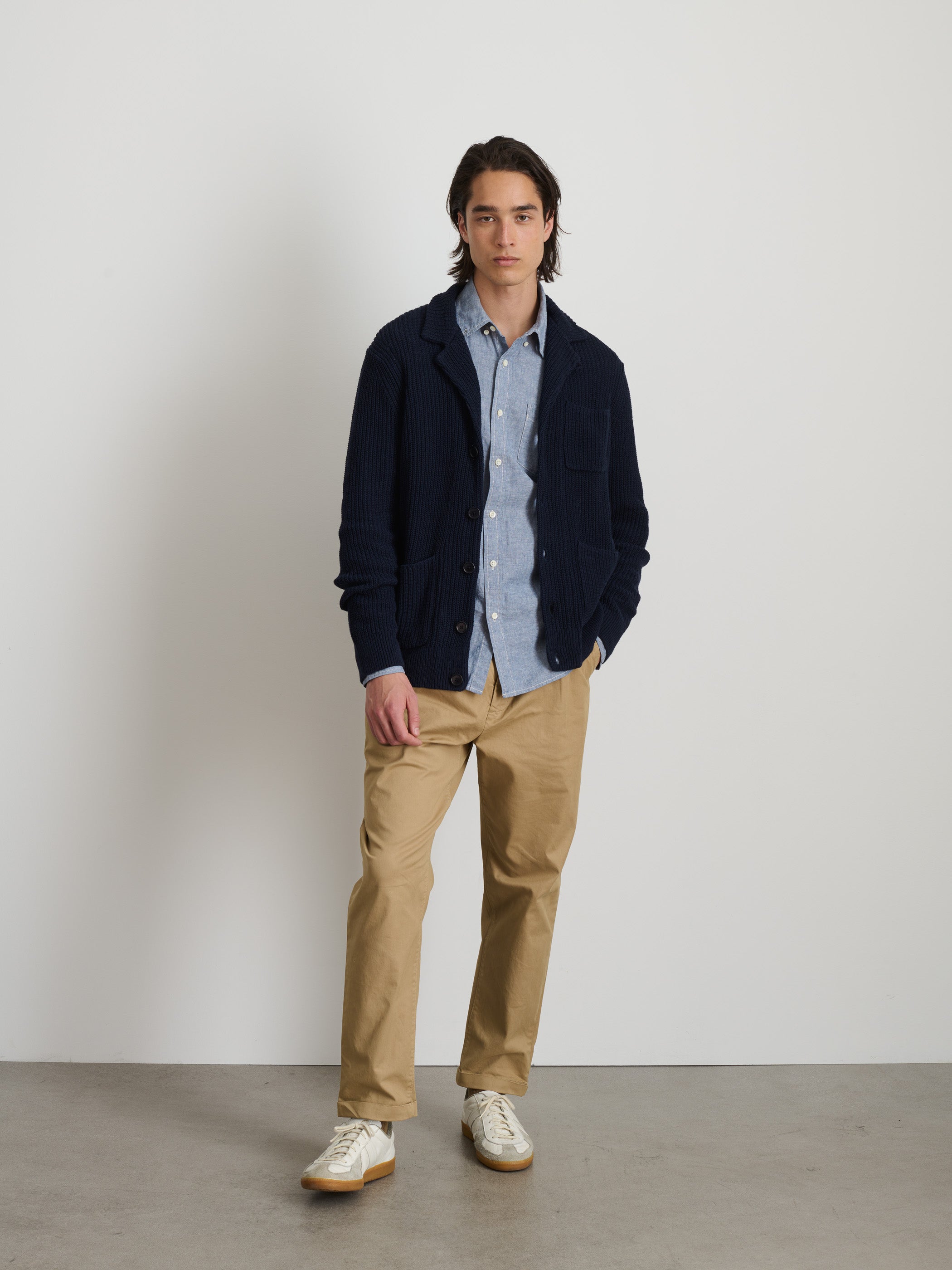 Mitchell Cardigan In Linen Cotton