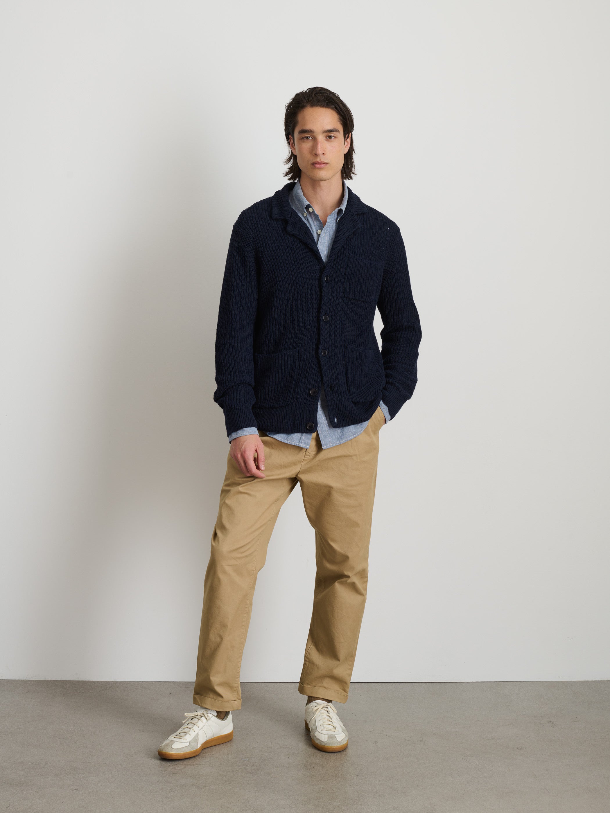 Mitchell Cardigan In Linen Cotton