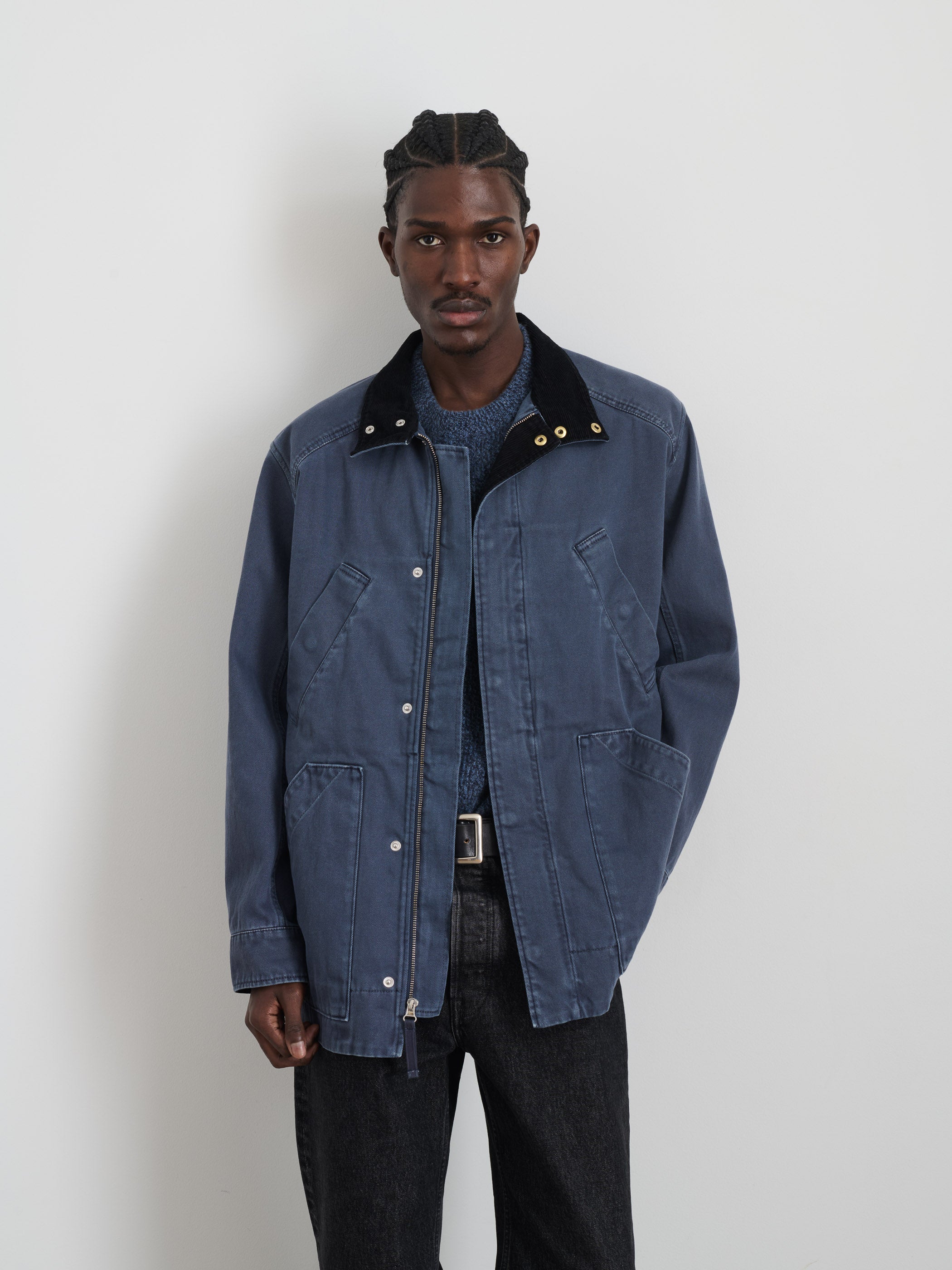 Aaron Utility Jacket in Recycled Denim