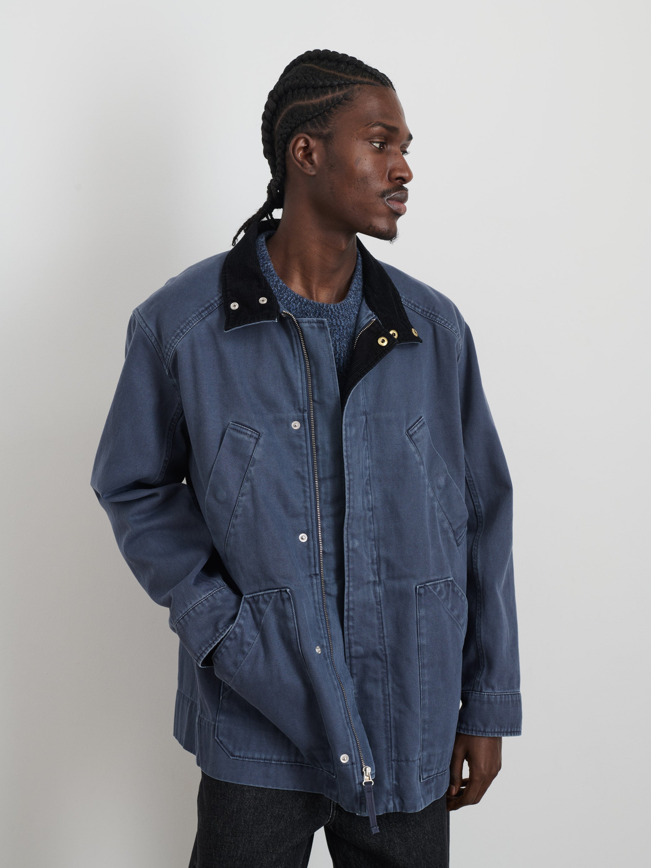 Aaron Utility Jacket in Recycled Denim