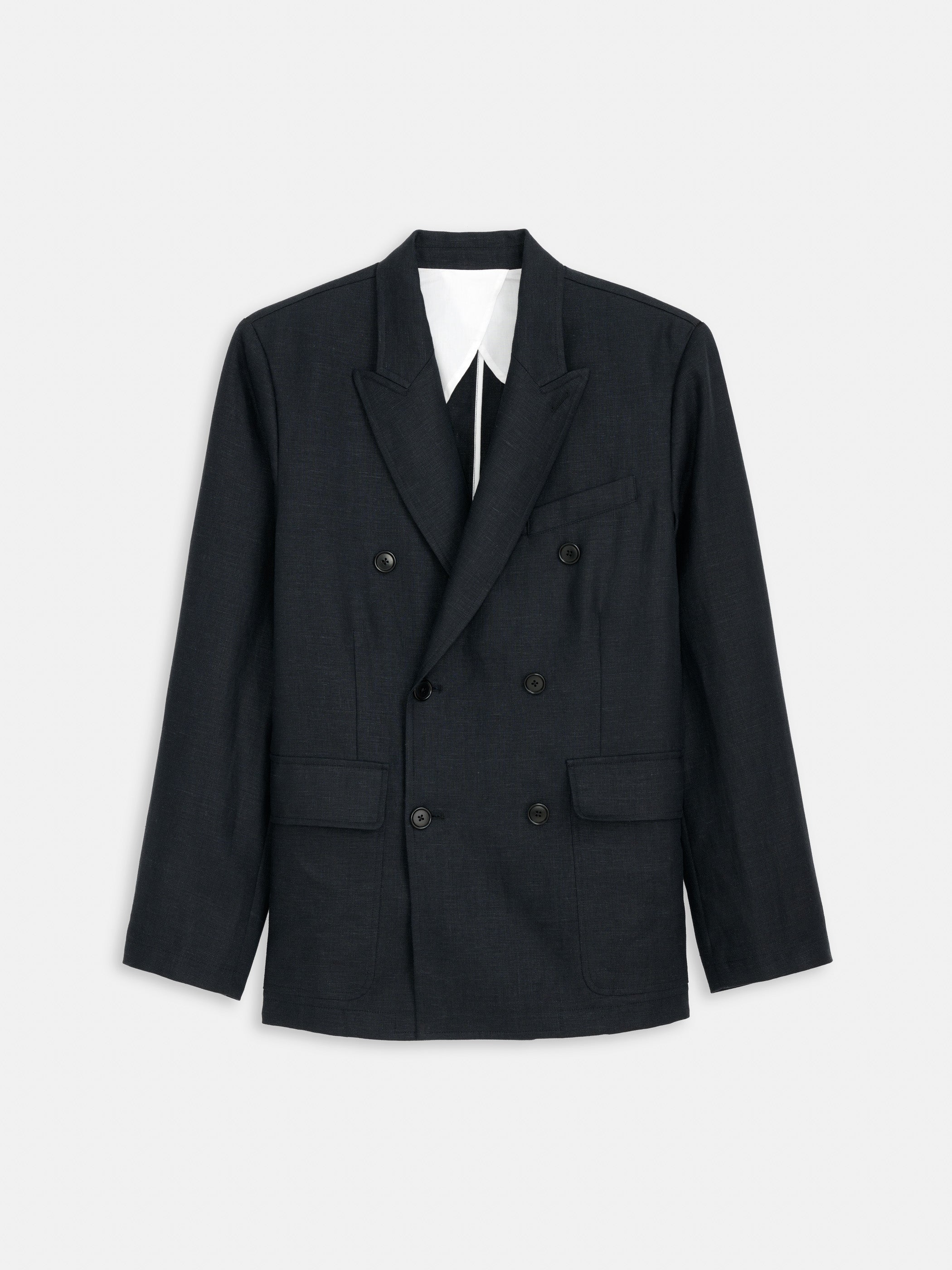 Double Breasted Blazer In Linen