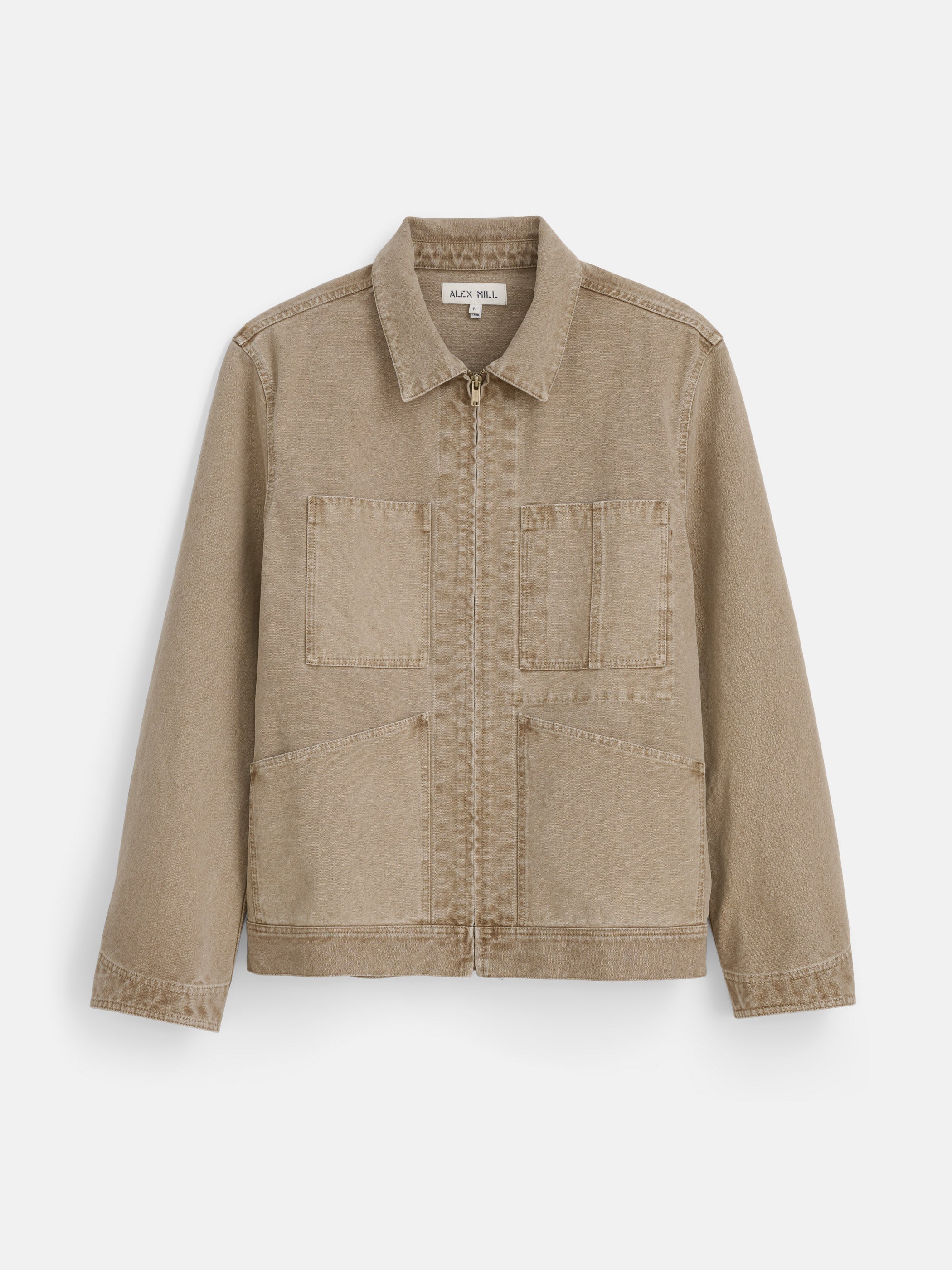 Garment Dyed Zip Work Jacket In Canvas