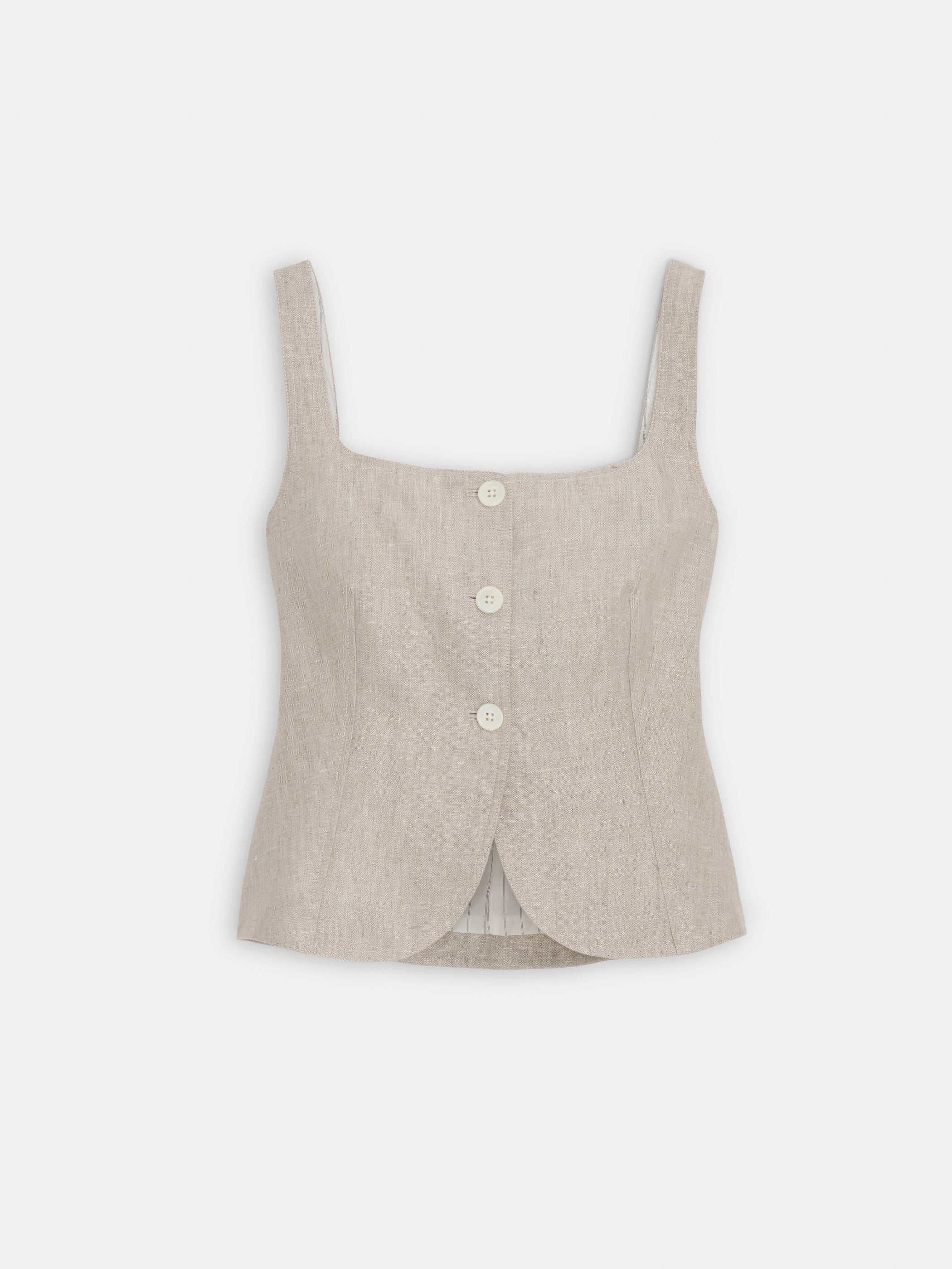 Luna Vest In Flax Linen