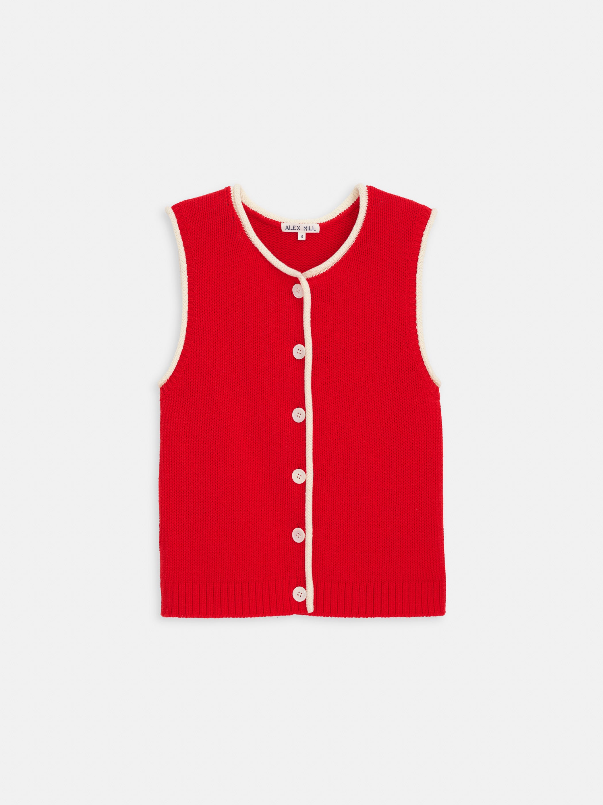 Bridget Tipped Vest in Cotton