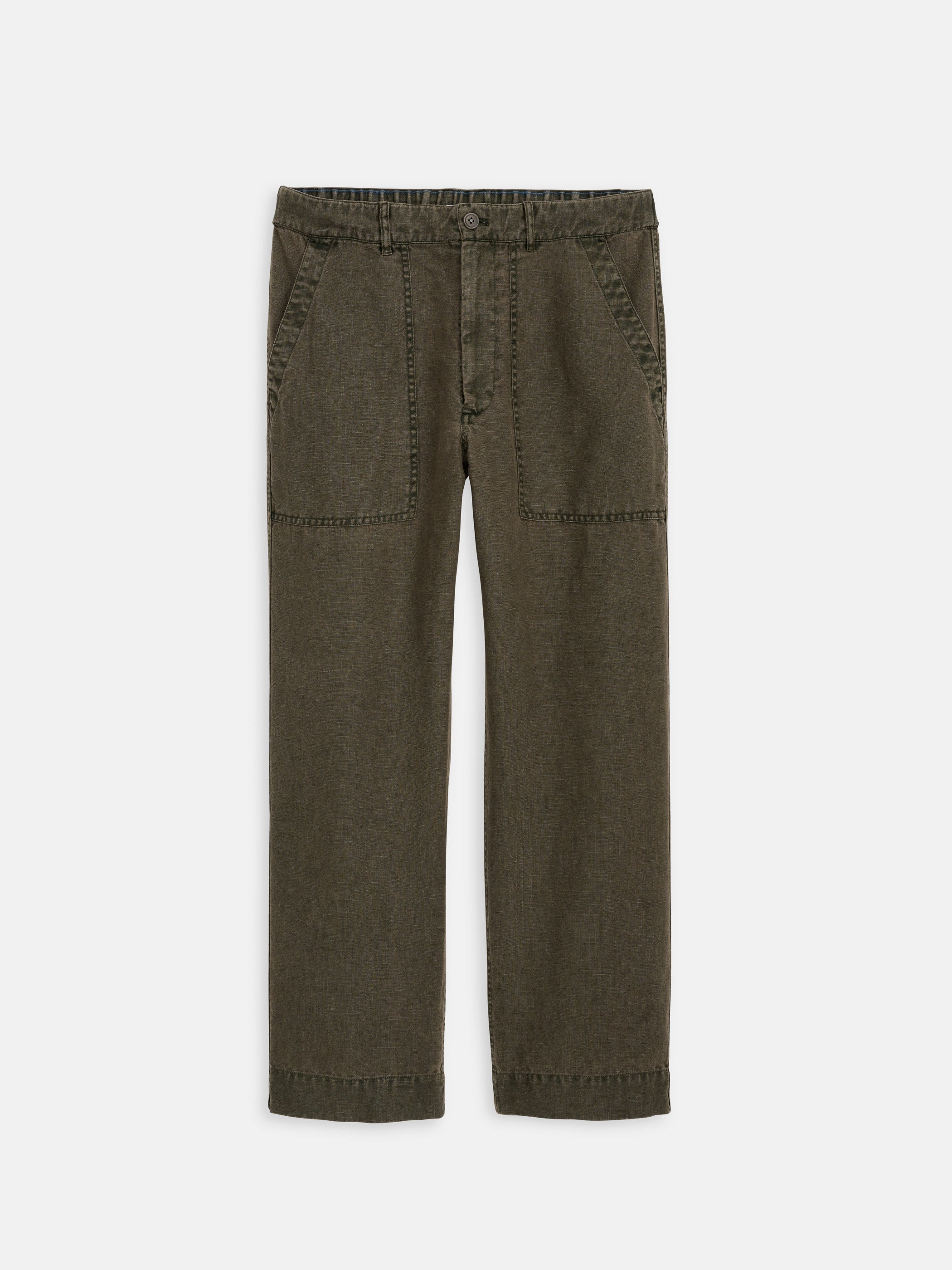 Garment Dyed Pull On Field Pant In Linen