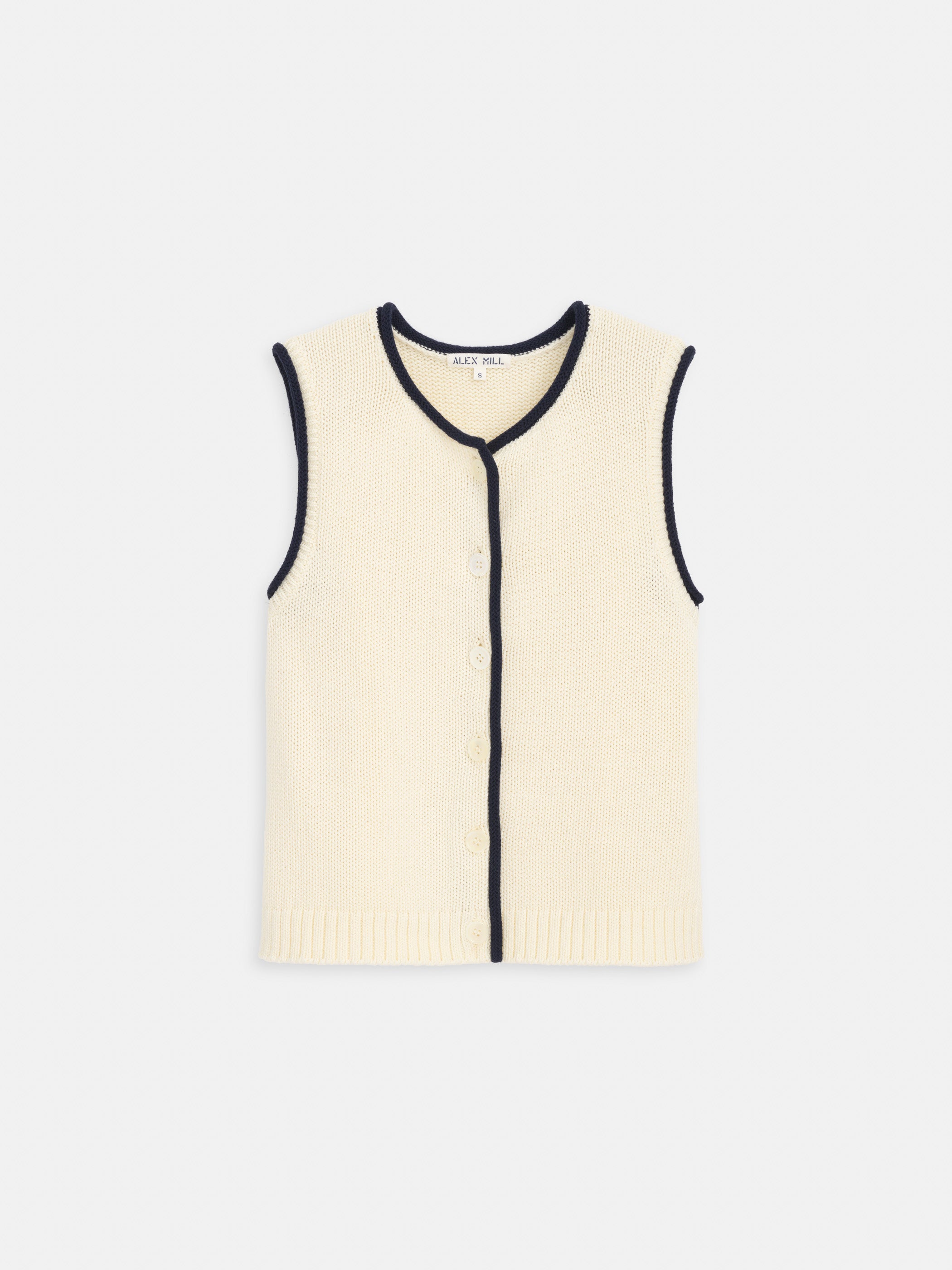 Bridget Tipped Vest in Cotton