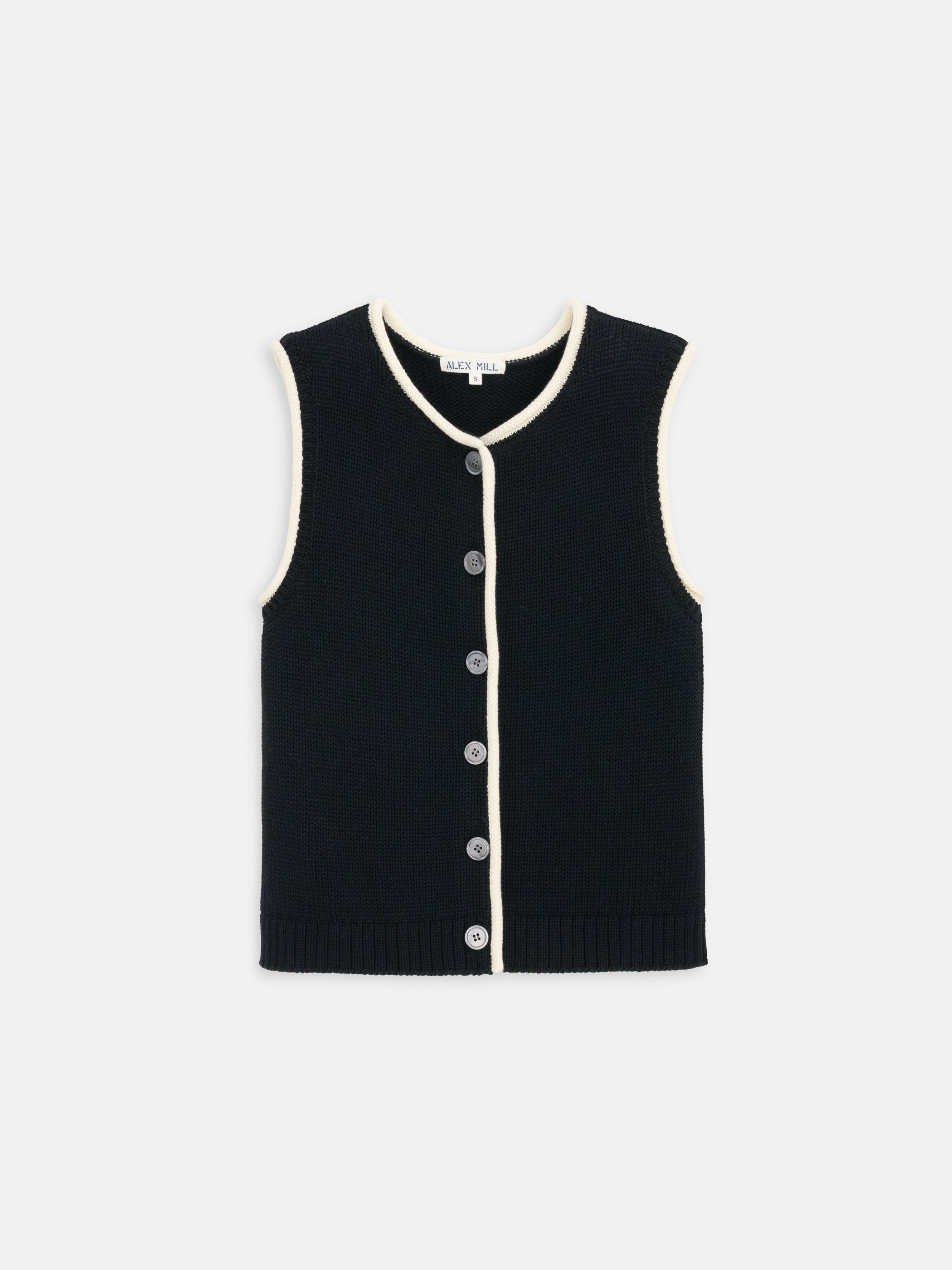 Bridget Tipped Vest in Cotton