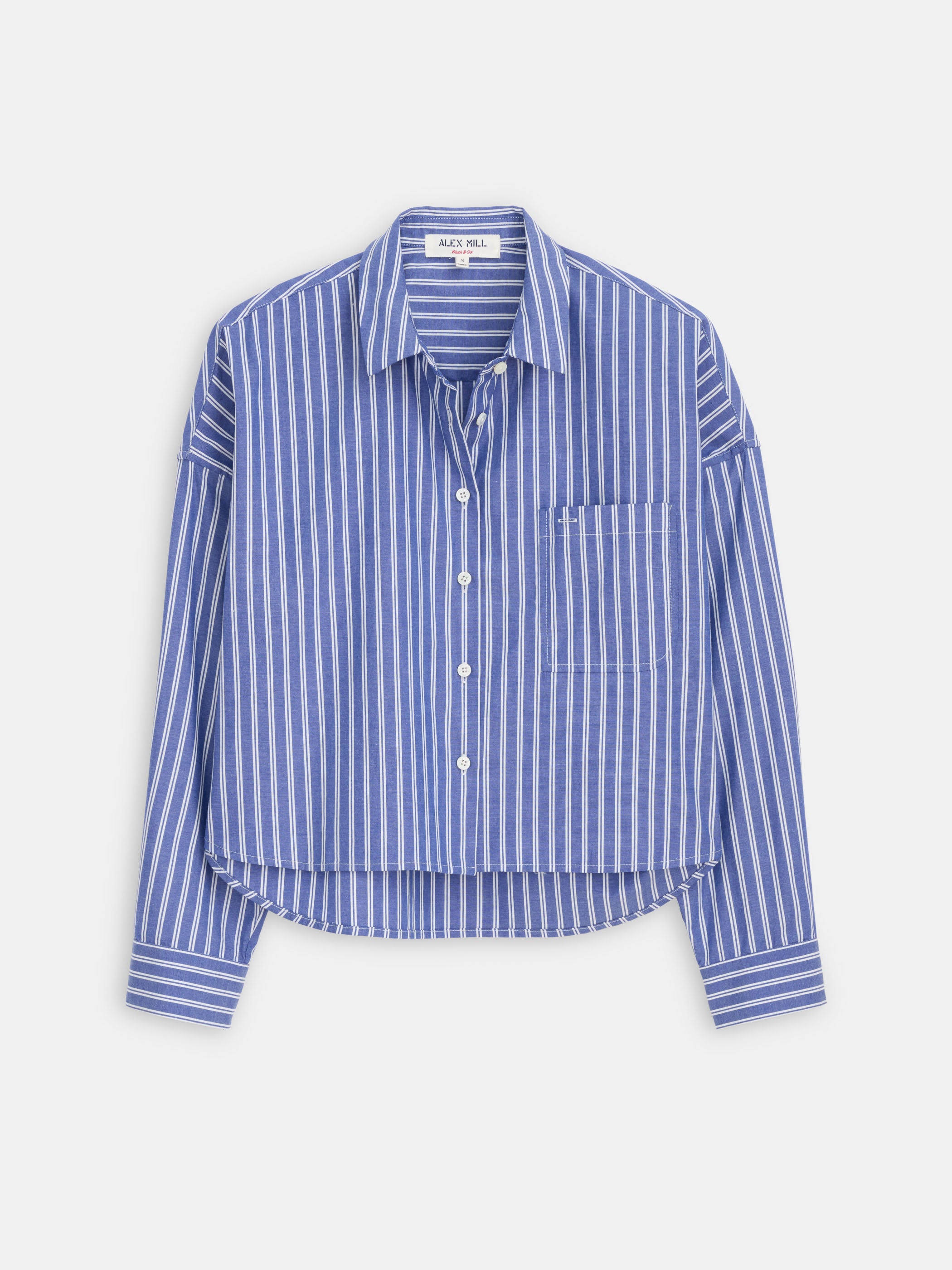 Cropped Jo Striped Shirt In Oxford
