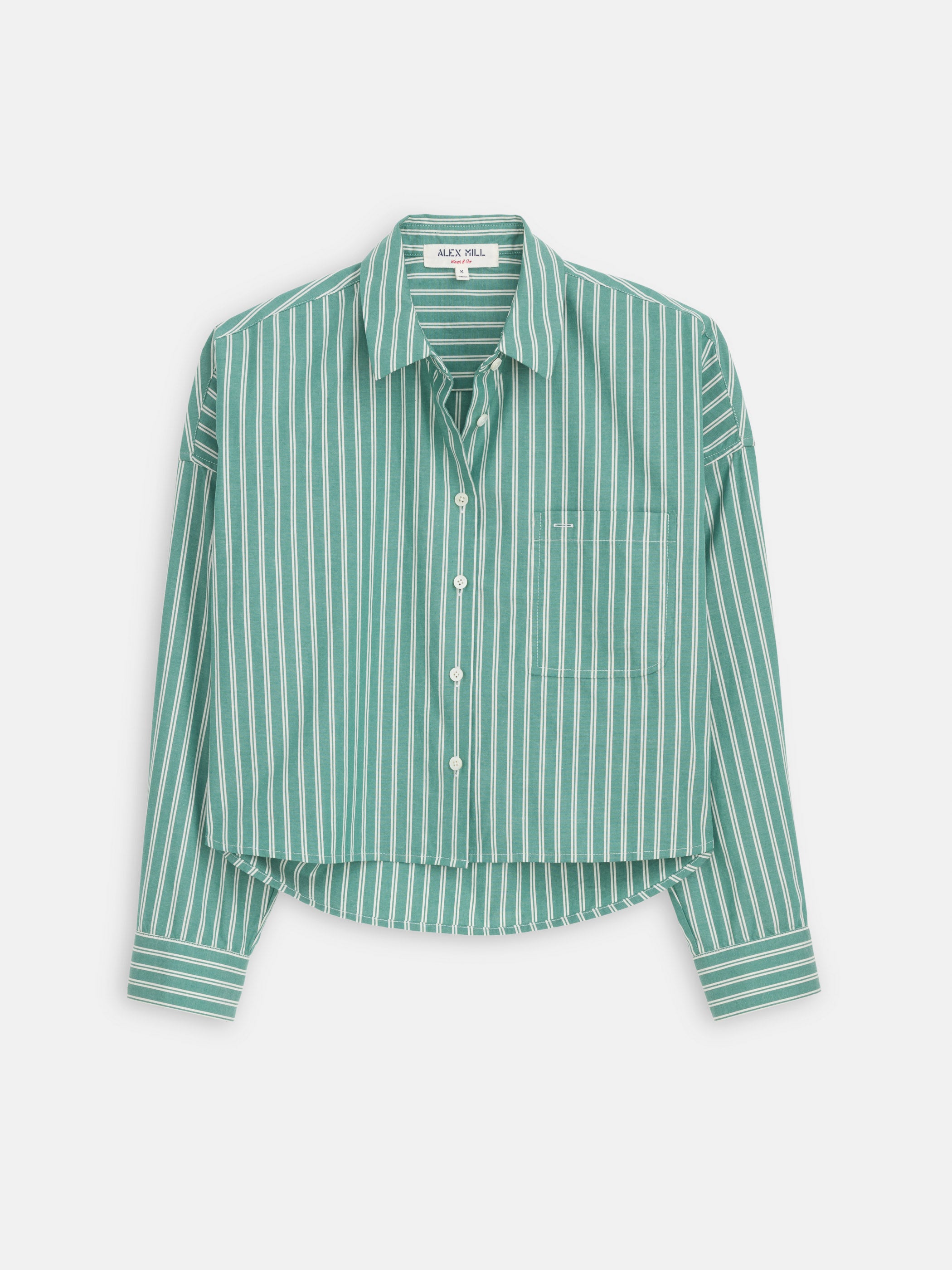 Cropped Jo Striped Shirt In Oxford