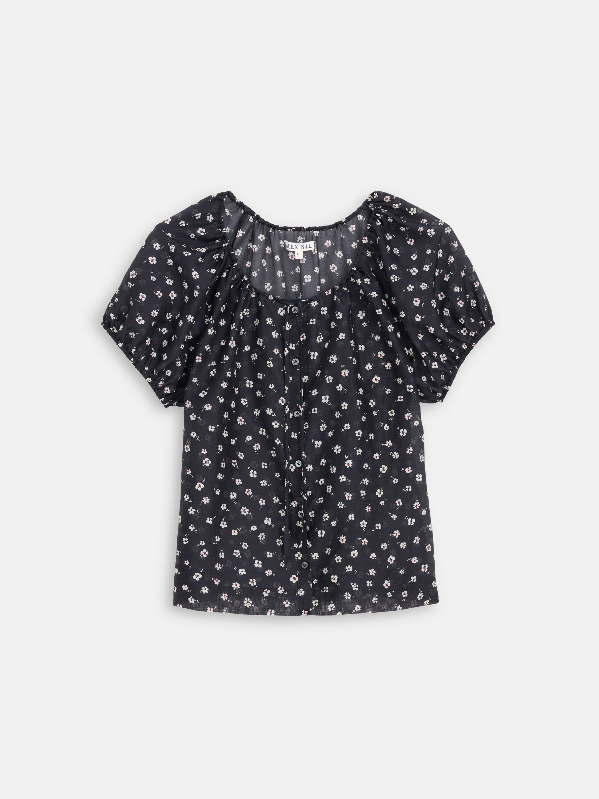 Rose Top In Floral Cotton Silk