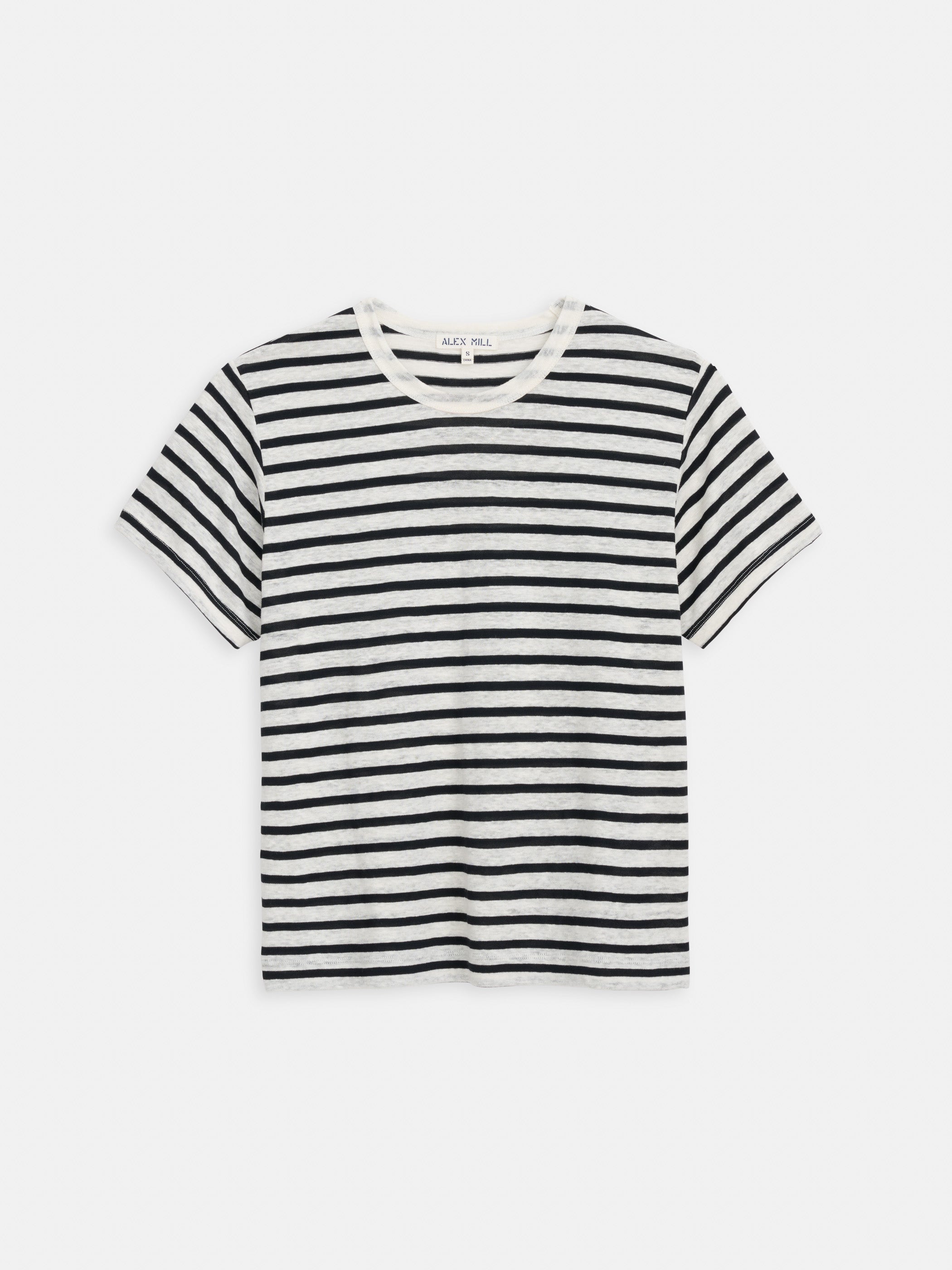 Garcon Striped Tee In Linen Cotton