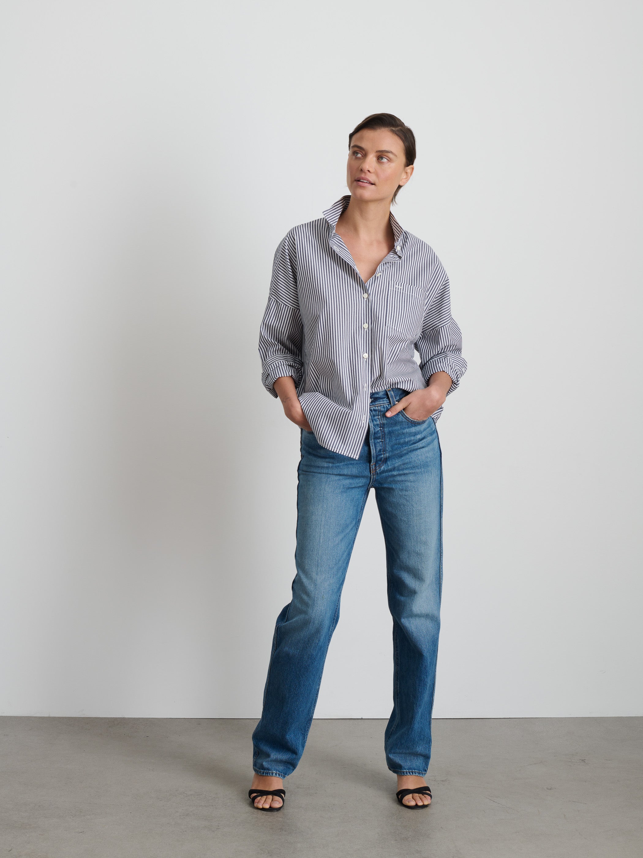 Jo Shirt in Striped Cotton Poplin